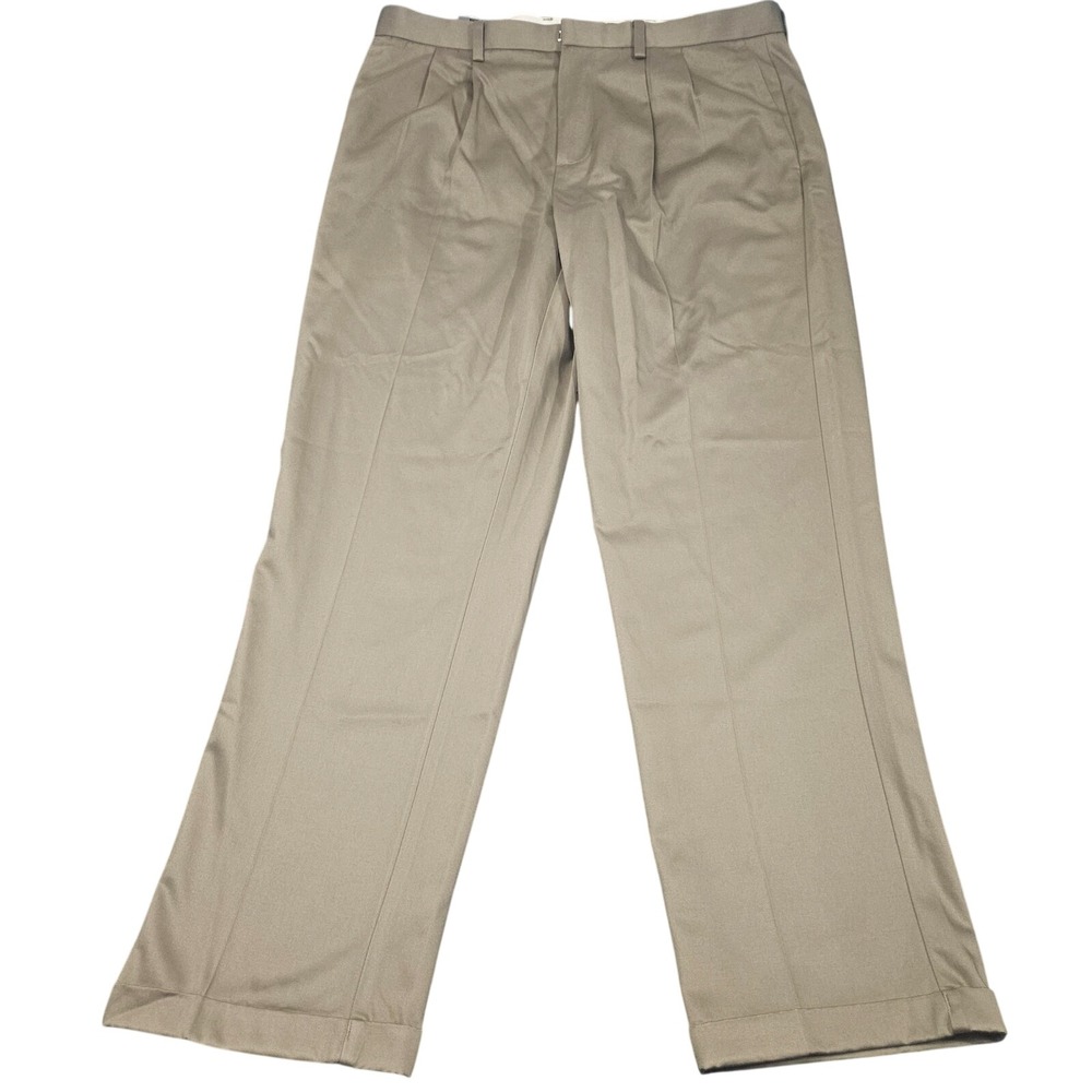 New Dockers Pleated Chino Pants Mens 38x34 Tan‎ Beige Khaki D4 Slacks Relaxed